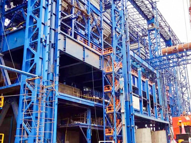 Estructura de acero de la central eléctrica
