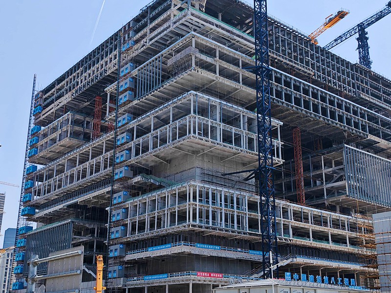 Edificio de oficinas integrado a gran escala con estructura de acero de marco de varios pisos